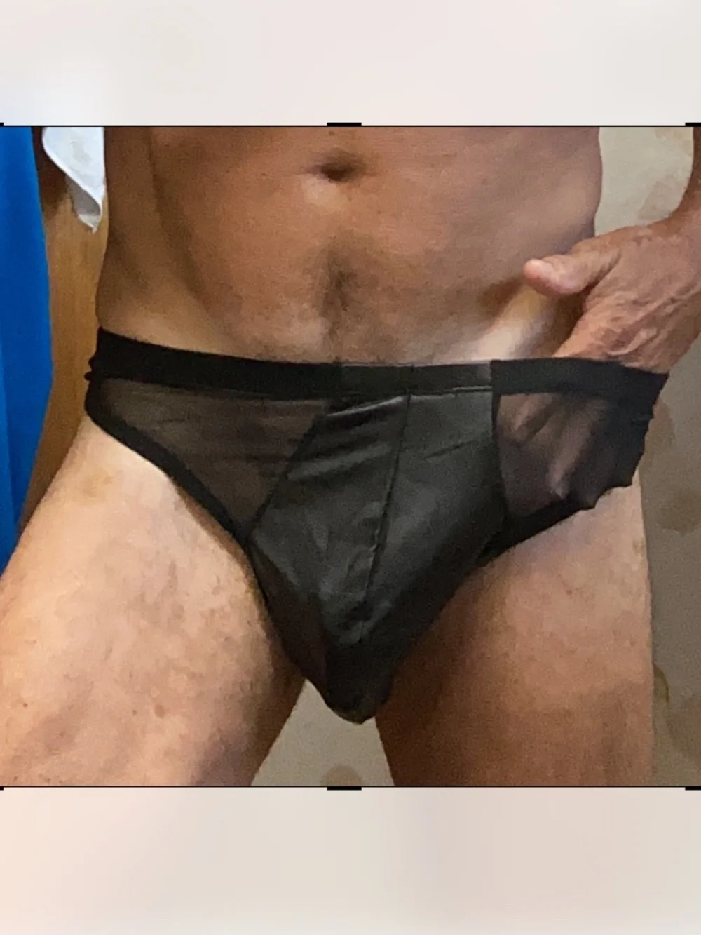 Sexy black mesh side thong medium